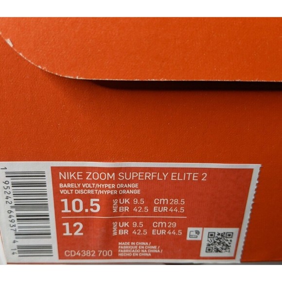 Nike Zoom Superfly Elite 2 Track Spikes Barely Volt CD4382-700 Men\'s Size 10.5 main image 12